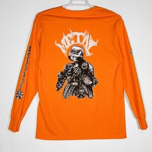 Metal Skateboards Chain Flail Orange Long Sleeve T-Shirt Mens M Skater Punk